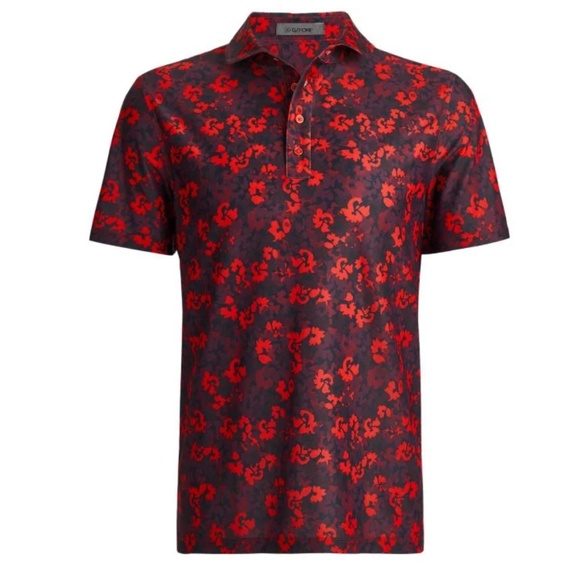G/FORE | Shirts | Gfore Mens Small Poppy Red Camo Floral Polo Msrp 2 ...